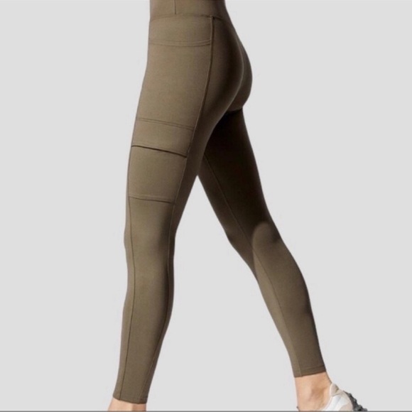 Carbon38 Utility Cargo Green High Rise Full Length Leggings - Picture 1 of 6